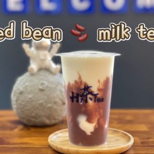 Red bean milk tea